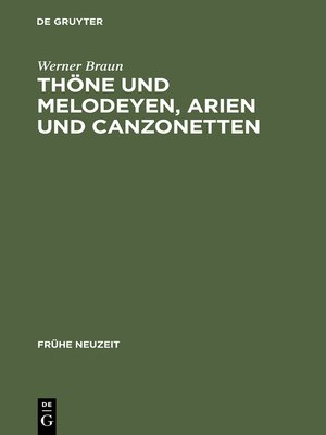 cover image of Thöne und Melodeyen, Arien und Canzonetten